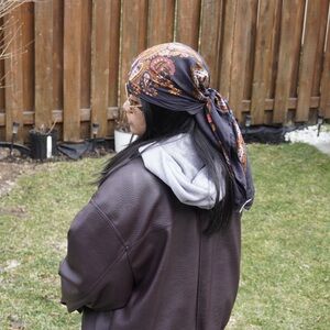 Balenciaga Black and Multicolor Paisley Scarf